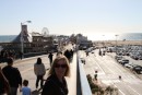 Julie at the end of Route 66, Santa Monica pier
