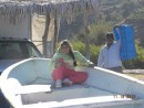 Bahia Agua Verde - girl in fishing boat with papa in the background