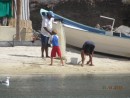 Caleta Partida - fisherman getting ready to throw his net
