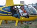 The chopper pilot taking a smoke break at the Seafood Festival, Morehead City, NC, USA
