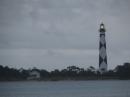 Cape Lookout Lighthouse: A grey day in the anchorage.