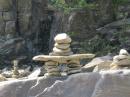 This is a inukshuk made by the locals from the rocks in the gorge river.  They were originally made by the Inuit.