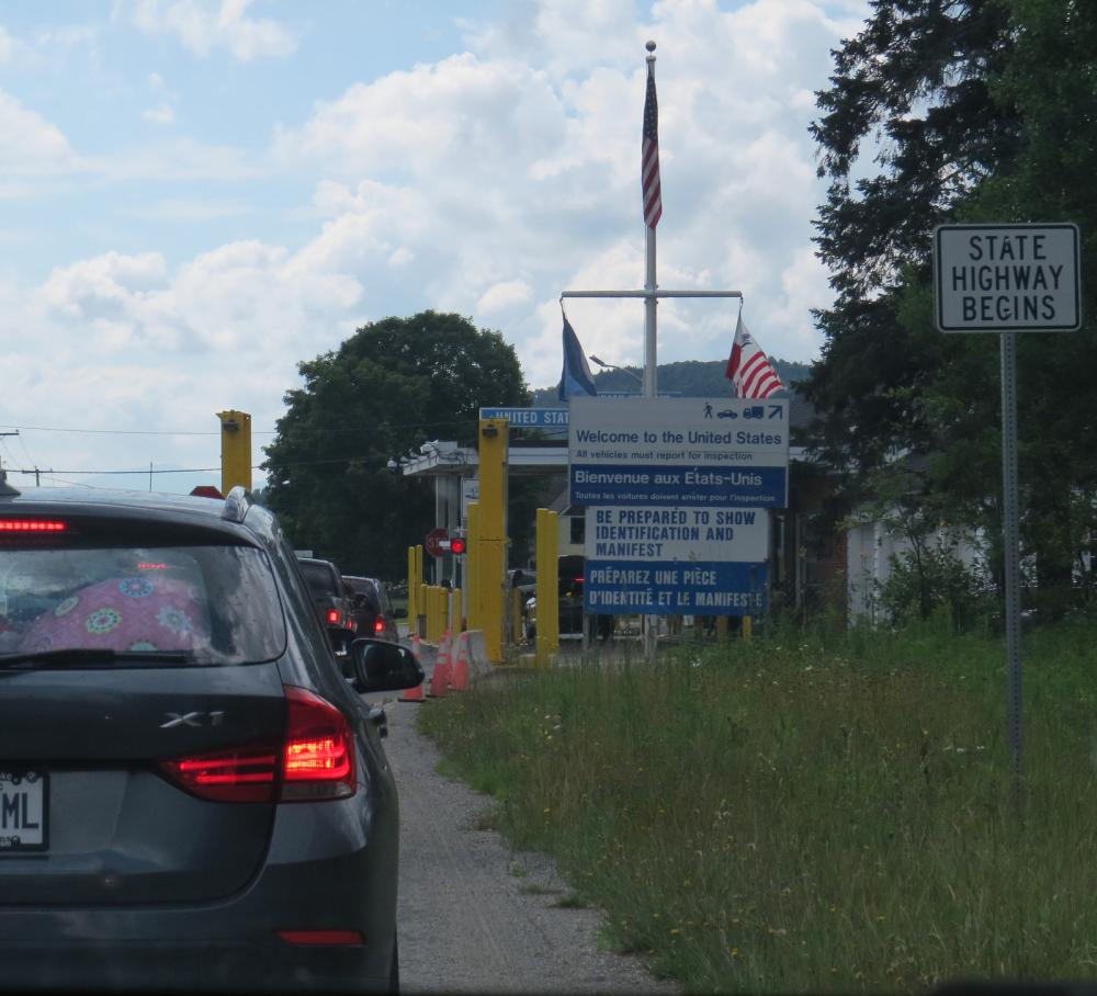 Approaching the US border from the Canadian side near Canaan.