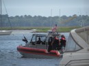 US Coast Guard armed and ready for anything - note gigantic gun on the bow!!