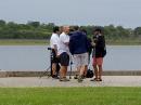 Weather Channel personnel reporting from the marina in Brunswick, GA.