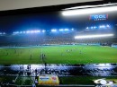 1/2 the soccer field was dark during the Colombia vs Ecuador soccer game at Barranquilla