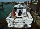 Our friends Tim and Sherry Wyman on Seaweed (well named!) survived with their 2 dogs in the resort during the hurricane.  Their boat was gunnel to gunnel in the waves so they had to abandon it.  They sustained only minor damage.