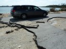 Fishing Hole Road, road damage, Grand Bahama