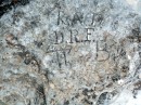 Inscription of an early pioneer.