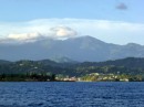 Departing Port Antonio, Jamaica.  The mountains in the background are the famous Blue Mountains where Jamaica Blue Coffee is grown.