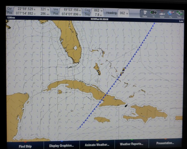 Front stalling over Cuba.  Vanish is located in the Windward Passage between Cuba and Haiti