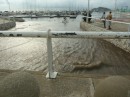 This photo shows the water from the roundabout on Bastidas Street flowing into the marina and out to sea