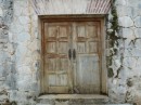 Beautiful old wooden door on the Customs House, Portobello