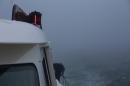 Crossing West Penobscot Bay between Vinalhaven and Rockland in dense fog with 100 m of visibility.  We passed many boats.  Never saw one, except on radar.