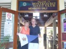 V & M outside the Montego Bay Yacht Club with our RQYS Burgee