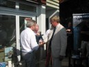 Ian presenting the President of the Benodet Yacht Club with our Burgee and some champagne!!!