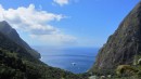 View of the Pitons from Ladera Restaurant and Resort