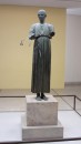 The oldest bronze statute discovered at the archaeological site in Delphi, "the Charioteer"
