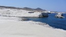View of our next anchorage on the other side of Milos
