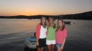 Linda, Victoria, and Emily at anchorage on Paros