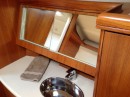 Close up view of vanity in forward suite.