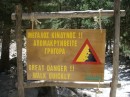 A typical sign on a hike organized by "the Natives"