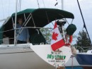 New flag - she is now an official Canadian Registered Vessel (Documented, for my American friends)