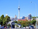 The Sky Tower as seen from the neighboring Ponsonby district.