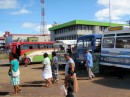 The bus stop in Labasa - right next to the market; very convenient!