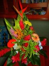 A bouquet of tropical flowers aboard Brigt Angel, from the Public Market in Papeete, Tahiti.