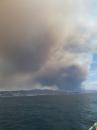 Fire behind Ensenada on our arrival