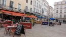 The market square, getting ready for lunchtime rush.