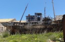 One of the old tuna fishing boats, rotting away