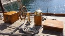Beautiful wooden sailing yacht
