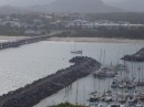 Evita anchored outside Coffs Harbour marina 