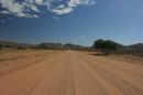 The endless road through the Namib Desert
