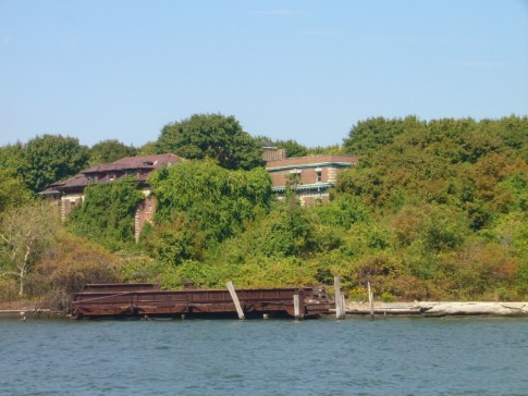 Abandoned estate on little island in East River across from Rikers Island