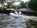 Bob and Mardi have the same dingy - exploring the canals New River, Fort Lauderdale 2007