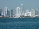seaplane taking off from Fisher Island