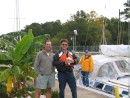 Jim and the loclmaster at Deep Creek, a conch player of some note(a bad pun)