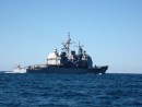 US Navy Frigate on exercises off N.C.