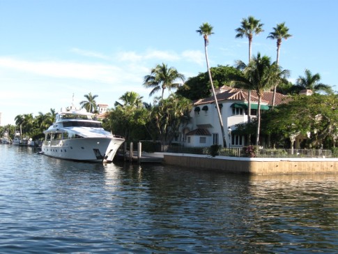 Typical waterfront home & yacht, Ft Lauderdale