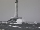 Photo of Bird Island Lighthouse during a hurricane