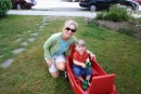 Jeannie & Ben with his Birthday Wagon, a big hit!!!