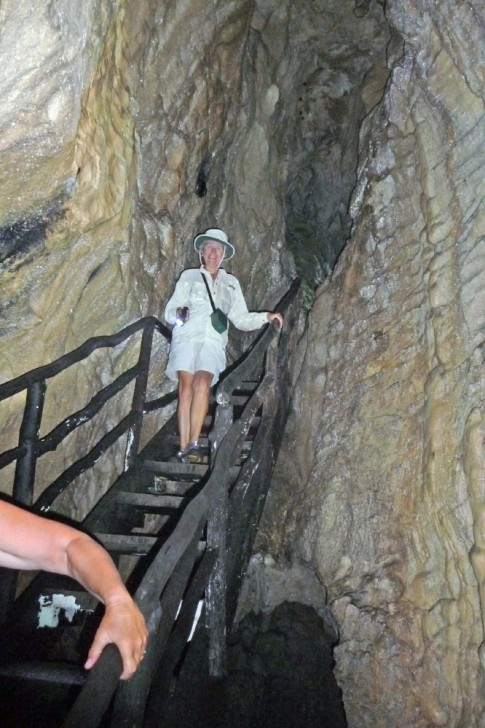 Jeannie in caves along the Rio