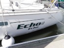 Our new extra Echo sticker on the side of our boat