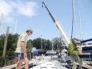 Getting the mast put back in