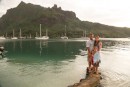 Rachel, Britton and kids at Cooks Bay, Moorea