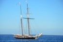 This schooner came into Avalon and moored right in front of it.  I believe this is a sailing cruise ship.
