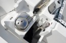 Quick electric windlass. Remote chain counter at helm. A wash down pump with the option of using fresh or salt water is nearby for cleaning the chain and anchor.